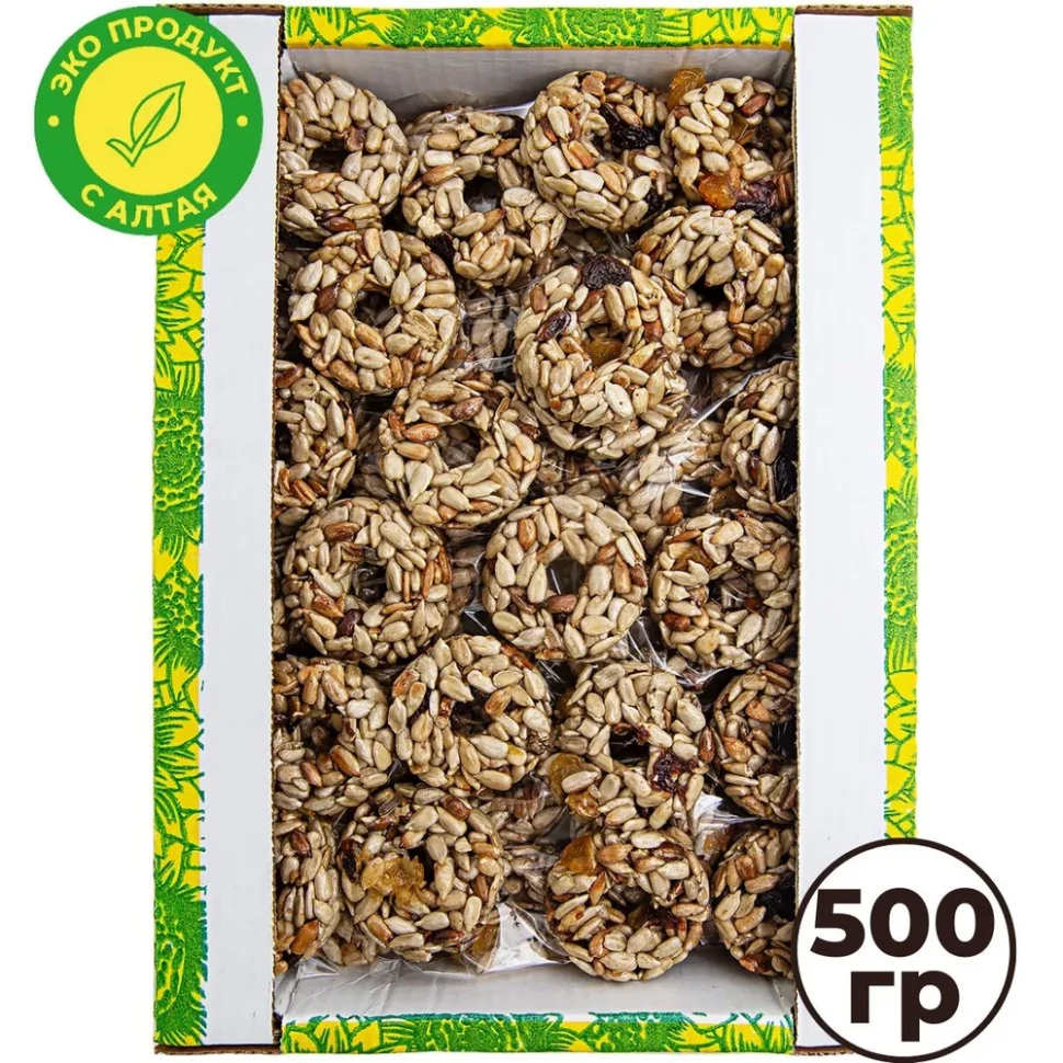  Козинаки из подсолнечника с медом и сухофруктами "Зачетные" 500г в Стрежевом