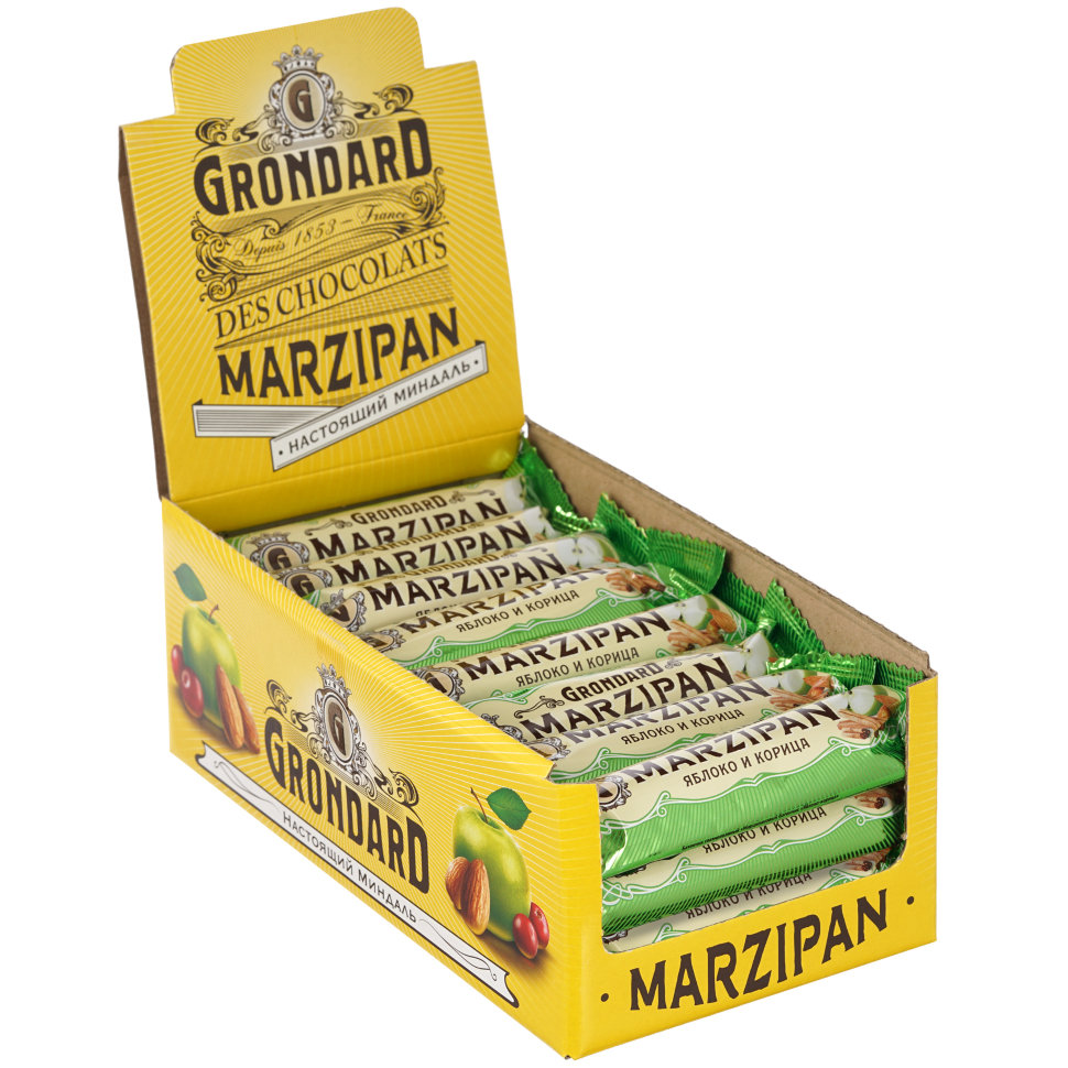  TM Grondard     (9388) Батончики глазированные Марципановые Яблоко-Корица, (24шт по 50г)     в Стрежевом