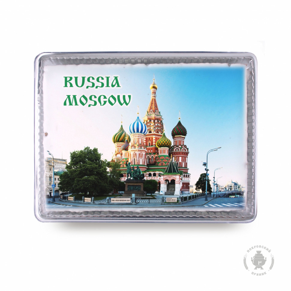  Пряник 600г RUSSIA MOSCOW с фотопечатью (в подарочной пластиковой упаковке)  в Стрежевом